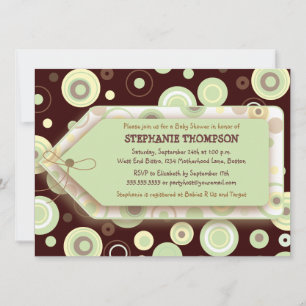 Tag vert Baby shower neutre Invitation