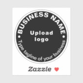 Tagline d'affaires sur Sticker en Vinyle Rond Noir (Feuille)