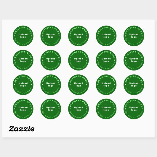 Tagline d'affaires sur Sticker vert rond (Feuille)