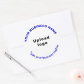Tagline d'affaires Textes bleus sur Sticker rond b (Enveloppe)