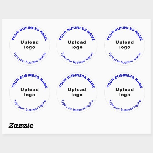 Tagline d'affaires Textes bleus sur Sticker rond b (Feuille)