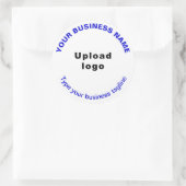 Tagline d'affaires Textes bleus sur Sticker rond b (Sac)