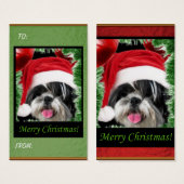 Tags cadeaux Christmas Shih Tzu (Devant & derrière)