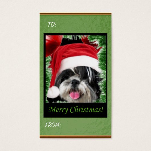 Tags cadeaux Christmas Shih Tzu (Devant)