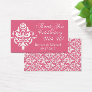 Tags Cadeaux préférés de Mariage damassé rose