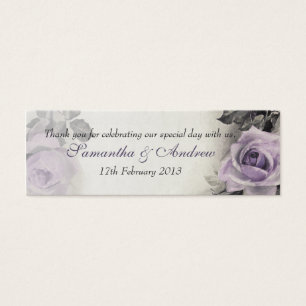 Tags vintage de mariage Rose en argent Sterling