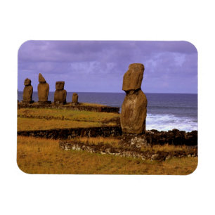 Tahai Platform Moai Beeld Abstracts Pasen Magneet