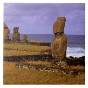 Tahai Platform Moai Statue Abstracts Easter Tegeltje