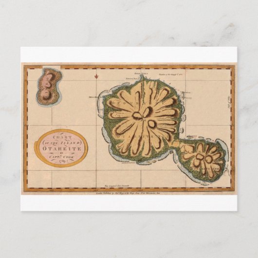 Tahiti 1769 briefkaart (Voorkant)