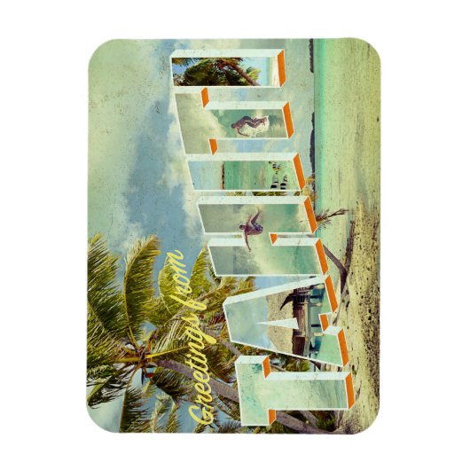 Tahiti briefkaart foto magneet (Verticaal)
