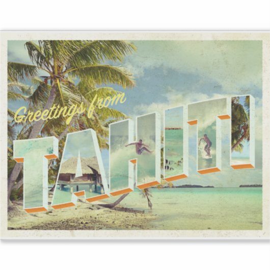 Tahiti briefkaart foto sticker (Voorkant)