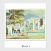 Tahiti briefkaart foto sticker (Vel)