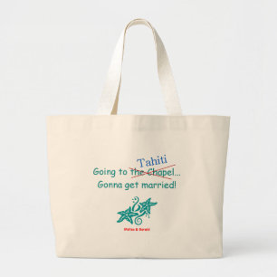 tahiti bruiloft grote tote bag