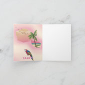 Tahiti carte illustrée affiche de voyage (Intérieur)