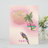 Tahiti carte illustrée affiche de voyage (Debout devant)