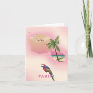 Tahiti geïllustreerde kaart reisposter