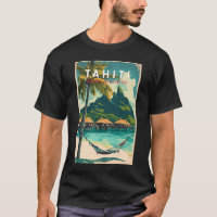 Tahiti Illustration Travel Art Vintage