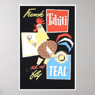 Tahiti Kunst Haan Print Vintage Reisposter
