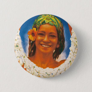 Tahiti ~ La Perle du Pacifique Ronde Button 5,7 Cm