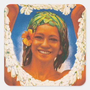 Tahiti ~ La Perle du Pacifique Vierkante Sticker