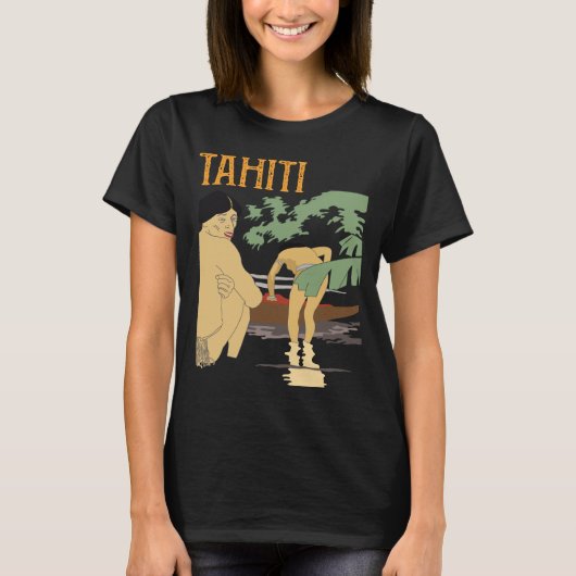 Tahiti Plage Tropicale Rétro T-Shirt de Voyage (Devant)