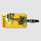 Tahiti Retro — reisposter Canvas afdrukken Bagagelabel (Voorkant (horizontaal))