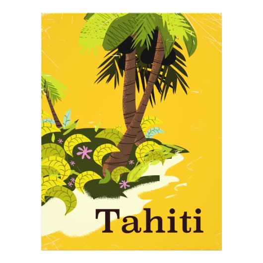 Tahiti Retro-reisposter Foto Afdruk (Voorkant)