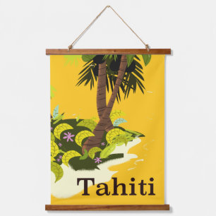 Tahiti Retro-reisposter Hangend Wandkleed