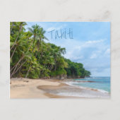 Tahiti Sand Beach Blue Sky Palm Trees Briefkaart (Voorkant)