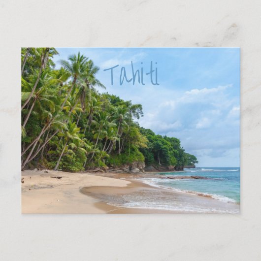 Tahiti Sand Beach Blue Sky Palm Trees Briefkaart (Voorkant)