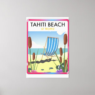 Tahiti strand te tropez canvas afdruk