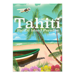 Tahiti strandreisposter foto afdruk