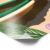 Tahiti  strandreisposter foto afdruk (Hoek)