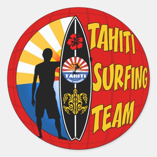Tahiti Surfen Sticker (Voorkant)