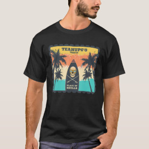 Tahiti surfen Teahupoo palmen golven Polynesië sur T-shirt