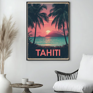 Tahiti Tranquility – Vintage Reizen door de Zuid-P Poster