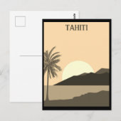 Tahiti Tropisch Zeevervoer Briefkaart (Voorkant / Achterkant)