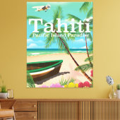 Tahiti vintage-poster canvas afdruk (Insitu (Woonkamer))