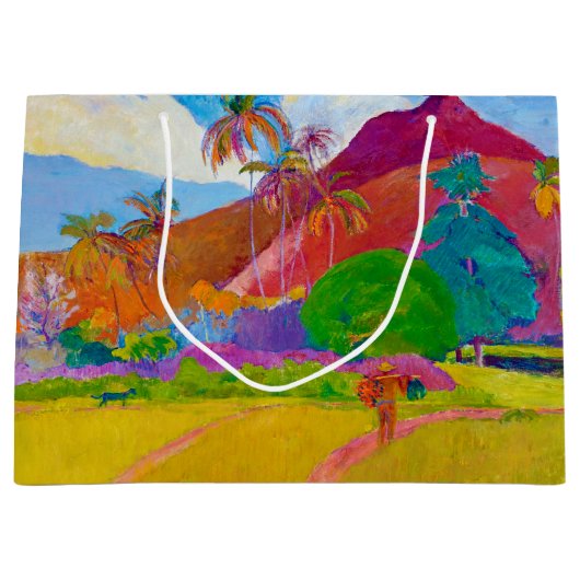 Tahitian Landscape, Gauguin Large Gift Bag Groot Cadeauzakje (Voorkant)