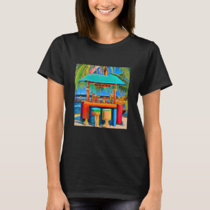 Tahitian Tiki Bar Cute Retro Styled Tropical T-shirt