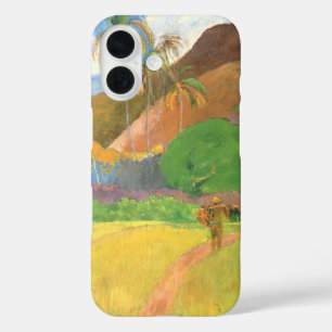 Tahitisch landschap, bergen Tahiti, Paul Gauguin iPhone 16 Hoesje