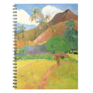 Tahitisch landschap, bergen Tahiti, Paul Gauguin Notitieboek