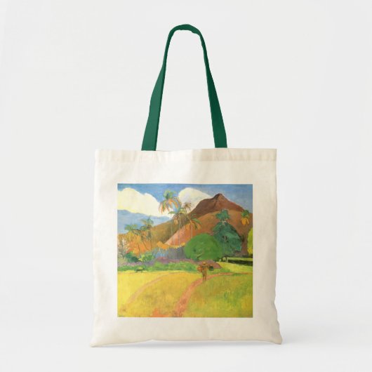 Tahitisch landschap, bergen Tahiti, Paul Gauguin Tote Bag (Voorkant)