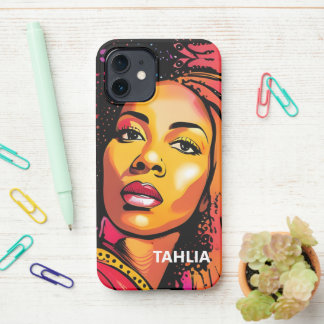 Tahlia Mooie Zwarte Vrouw Pop Art Stijl iPhone 12 Hoesje