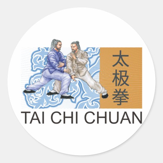 T'ai Chi Chuan Ronde Sticker (Voorkant)