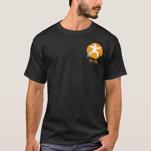 Tai Chi-design op zwarte T-shirt (Voorkant)