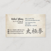 Tai Chi en Qigong - Taijitu Symbool Visitekaartje (Achterkant)