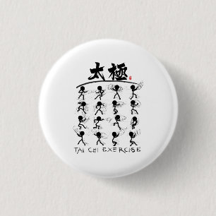 Tai Chi kung fu(功夫) Ronde Button 3,2 Cm