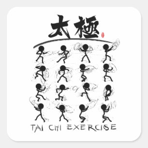 Tai Chi kung fu(功夫) Vierkante Sticker