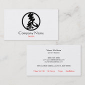 Tai Chi Symbol Yoga en Meditation White Visitekaartje (Voorkant / Achterkant)